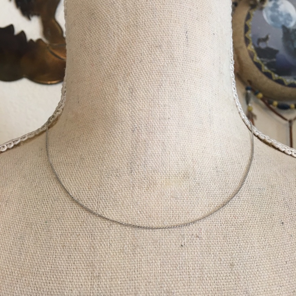 Vintage Crown Trifari silver plated chain necklace